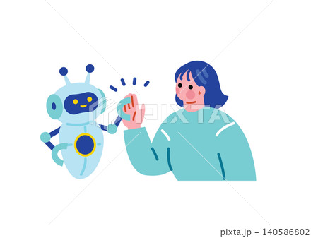 AIを活用する女性のイラスト 140586802