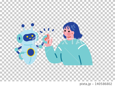 AIを活用する女性のイラスト 140586802