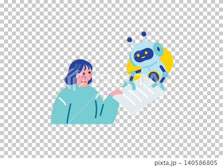 AIを活用する女性のイラスト AIを活用する女性のイラスト 140586805