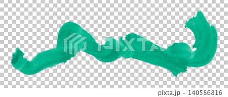 green brush isolated on transparent background green watercolor 140586816