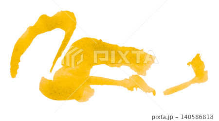 yellow brush isolated on transparent background yellow watercolor yellow brush isolated on transparent background yellow watercolor 140586818