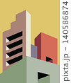 Abstract Minimal Urban Architecture Illustration with Geometric City Buildings 140586874