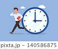 Time Management Illustration with Deadline Pressure and Productivity Challenge 140586875