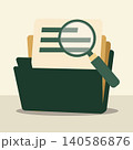 Document Search Illustration with File Management, Research and Data Analysis 140586876