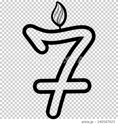 Out line Birthday candle numbers featuring zero to nine  doodle style cute ,Decoration for card and coloring book. 140587025