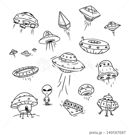 UFO doodle UFO doodle 140587087