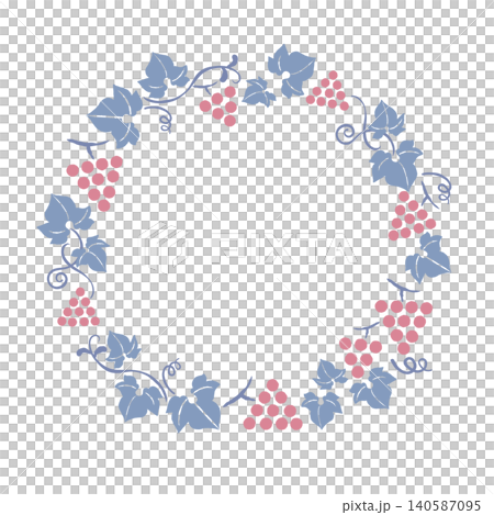 A simple and pop retro-style round frame with grapes. A simple and pop retro-style round frame with grapes. 140587095