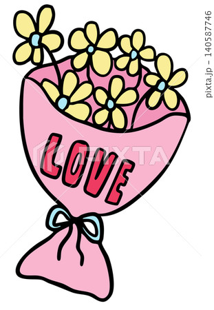 Hand drawn pastel yellow flower bouquet for Valentine's Day, happy anniversary, florist, floral shop, sticker, spring, summer, plants, tree, blossom, blooming, couple, relationship, congratulations Hand drawn pastel yellow flower bouquet for Valentine's Day, happy anniversary, florist, floral shop, sticker, spring, summer, plants, tree, blossom, blooming, couple, relationship, congratulations 140587746
