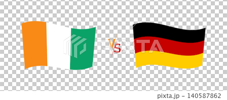 Ivory Coast Versus Germany Flags Concept With VS Symbol for International Football Match and Rivalry Ivory Coast Versus Germany Flags Concept With VS Symbol for International Football Match and Rivalry 140587862