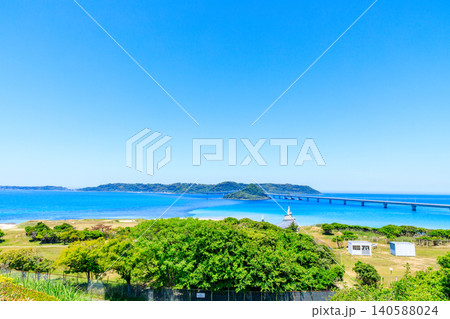 初夏の角島大橋 山口県下関市 初夏の角島大橋 山口県下関市 140588024