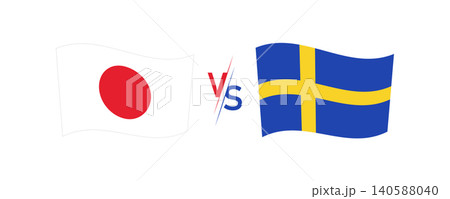 Japan Versus Sweden Flags Illustration National Flags Comparison, Competition and International Match Concept Japan Versus Sweden Flags Illustration National Flags Comparison, Competition and International Match Concept 140588040