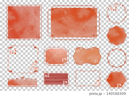 Watercolor Botanical Frame Set Watercolor Botanical Frame Set 140588309