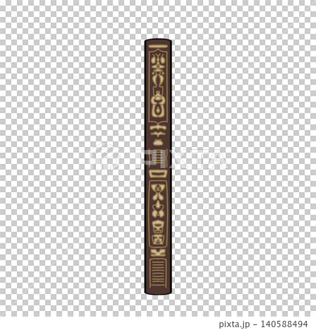 ファンタジー書籍の細めの背表紙（茶） 140588494