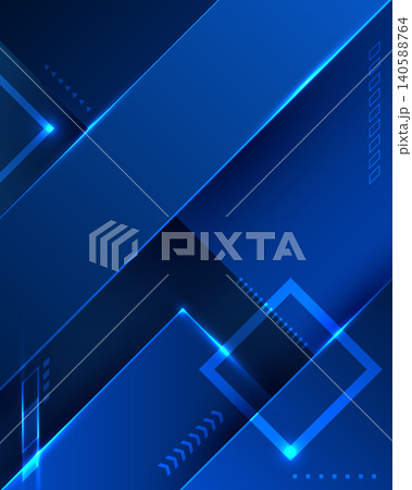 Blue abstract geometric background with futuristic tech elements, glowing neon lines, diagonal layers, and square frame, modern digital design, corporate banners, and cyber themes Blue abstract geometric background with futuristic tech elements, glowing neon lines, diagonal layers, and square frame, modern digital design, corporate banners, and cyber themes 140588764