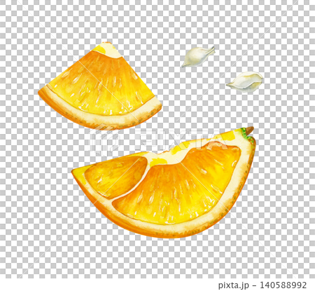 Watercolor orange slices clipart. Hand-drawn citrus fruit pieces and seeds isolated on white background. For fresh juice packaging, summer drink menus, recipe books, or organic food branding. Watercolor orange slices clipart. Hand-drawn citrus fruit pieces and seeds isolated on white background. For fresh juice packaging, summer drink menus, recipe books, or organic food branding. 140588992
