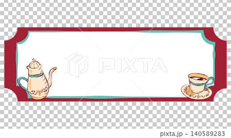 Retro cafe menu frame with teapot 140589283