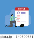 Resume Building Illustration with Job Application and Career Profile Design 140590681