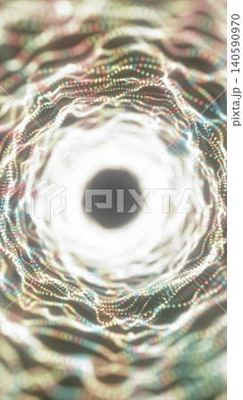 Abstract futuristic data vortex with glowing circular tunnel, digital particles, and bright technological depth. Abstract futuristic data vortex with glowing circular tunnel, digital particles, and bright technological depth. 140590970