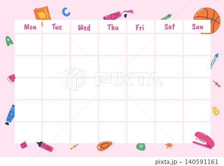 Weekly planner template Weekly planner template 140591161