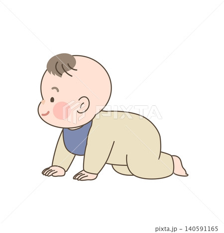 ハイハイをする赤ちゃん|b002 ハイハイをする赤ちゃん|b002 140591165