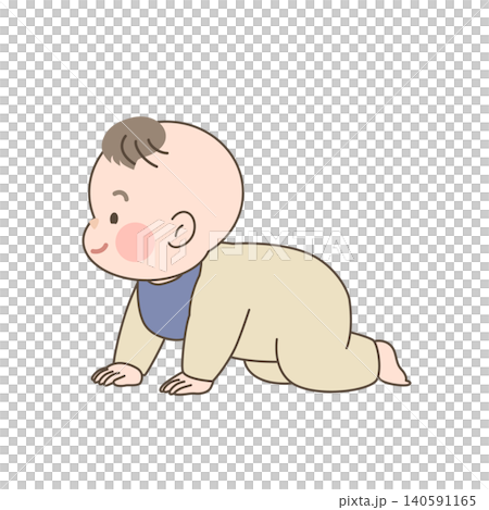 ハイハイをする赤ちゃん|b002 ハイハイをする赤ちゃん|b002 140591165