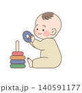 おもちゃ輪投げで遊ぶ赤ちゃん|b002 140591177
