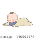 うつ伏せをする赤ちゃん|b002 140591179