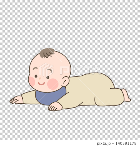 Baby lying on their stomach | b002 Baby lying on their stomach | b002 140591179