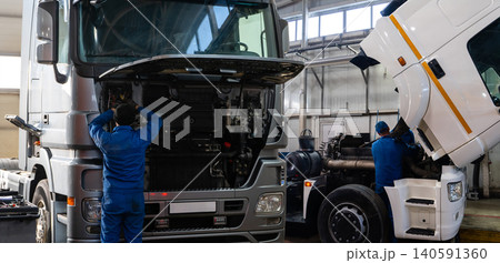 Commercial trucks repair service workshop Commercial trucks repair service workshop 140591360