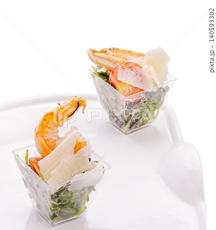 Gourmet catering appetizers with prawn and parmesan Gourmet catering appetizers with prawn and parmesan 140593302