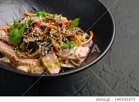 Asian Buckwheat Soba Noodles With Duck Breast Asian Buckwheat Soba Noodles With Duck Breast 140593475