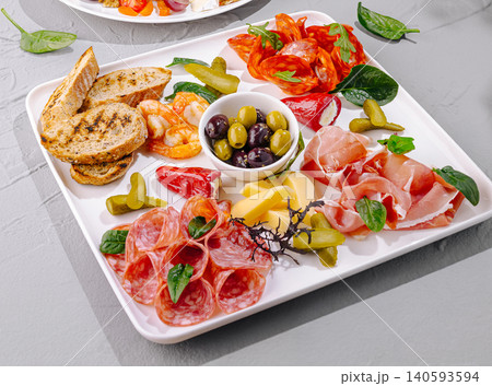 Gourmet Antipasto Platter With Assorted Deli Meats Gourmet Antipasto Platter With Assorted Deli Meats 140593594