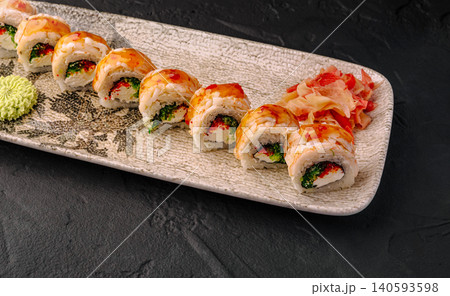 Shrimp Sushi Rolls With Broccoli And Sweet Chili Shrimp Sushi Rolls With Broccoli And Sweet Chili 140593598