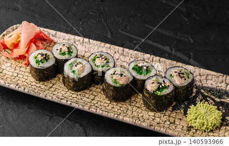 Classic Chuka Wakame Maki Sushi Rolls Set Classic Chuka Wakame Maki Sushi Rolls Set 140593966