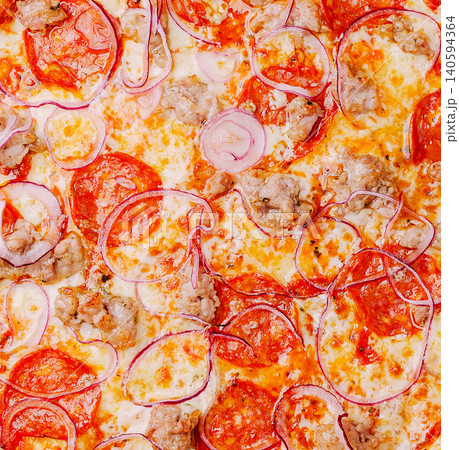 Texture Of Hot Fresh Pizza With Red Onion Texture Of Hot Fresh Pizza With Red Onion 140594364