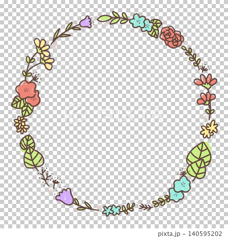 Simple hand-drawn floral frame 140595202