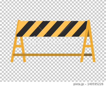 Flat illustration: No entry sign at a construction site Flat illustration: No entry sign at a construction site 140595226