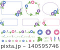 朝顔のフレーム・あしらい素材、ベクターイラスト 朝顔のフレーム・あしらい素材、ベクターイラスト 140595746