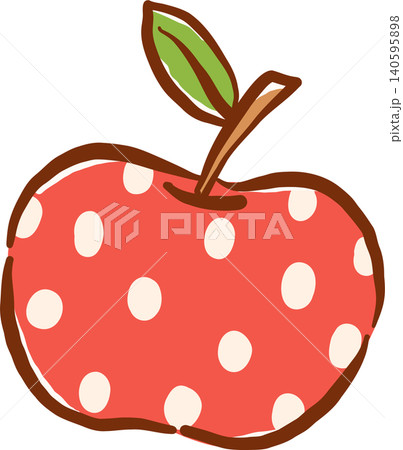 Hand drawn Red Polka Dot Apple Illustration 140595898