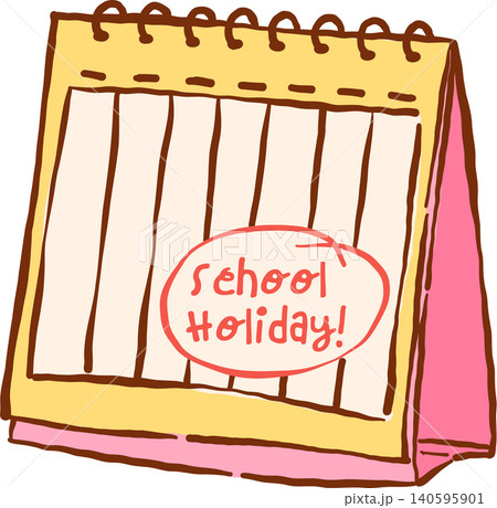 School Holiday Calendar Hand drawn School Holiday Calendar Hand drawn 140595901