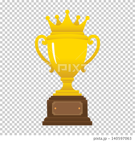金色トロフィーカップとクラウン・優勝カップ・受賞・勝利のベクターイラスト 140597063