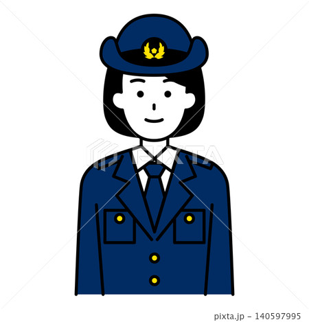 正面向きの女性警察官 140597995