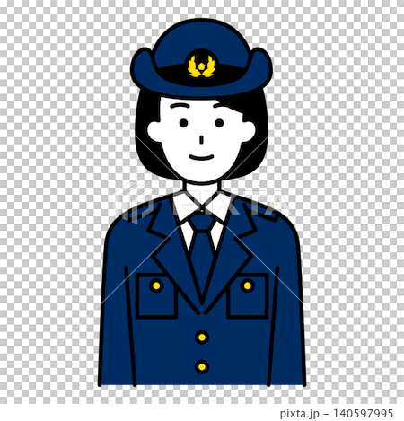 正面向きの女性警察官 140597995