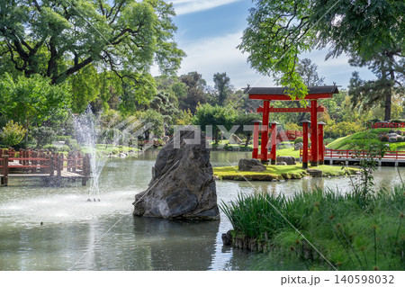Japanese Garden Buenos Aires Lake Torii and Bridge Japanese Garden Buenos Aires Lake Torii and Bridge 140598032