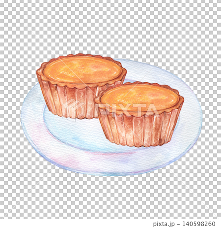 Cheese tart / Egg tart on a plate Cheese tart / Egg tart on a plate 140598260