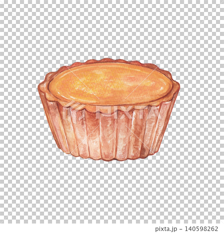 Cheese tart / Egg tart / Watercolor 140598262