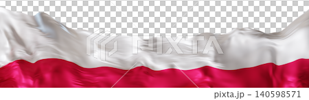 The flag of Poland in a 3D rendered style. The flag features two horizontal stripes, one white and one red. It is against a clear background with no distractions The flag of Poland in a 3D rendered style. The flag features two horizontal stripes, one white and one red. It is against a clear background with no distractions 140598571