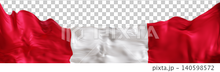 The design features the flag of Peru at the footer with bright red and white colors. This represents national identity and showcases the symbol of Peru on a clear background 140598572