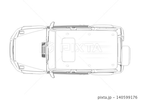 car outline drawing, sketch, contour image 140599176