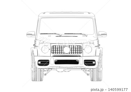 car outline drawing, sketch, contour image 140599177
